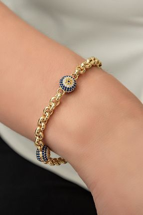 دستبند نقره طلائی زنانه 925 عیار Papatya Silver - کد 33531846