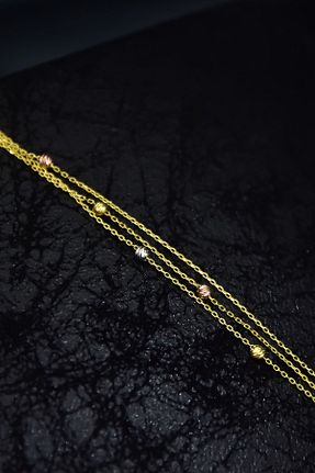 دستبند طلا طلائی زنانه 14 عیار Papatya Silver - کد 349159947