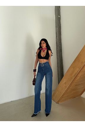 شلوار جین آبی زنانه پاچه گشاد Swet Shop Jeans - کد 917599176