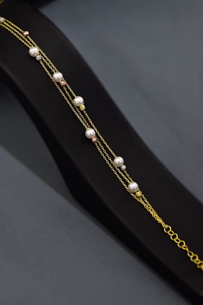 دستبند نقره طلائی زنانه 925 عیار Papatya Silver - کد 349288630