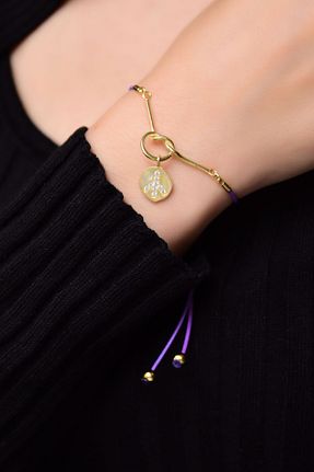 دستبند نقره طلائی زنانه 925 عیار Papatya Silver - کد 205372361