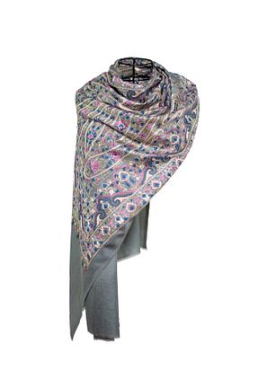 شال خاکی زنانه کشمیر CASHMERE AND SİLK MAWLANA - کد 917632559