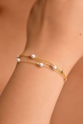 دستبند نقره طلائی زنانه 925 عیار Papatya Silver - کد 349859852