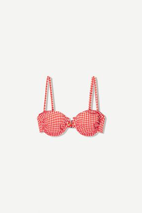 بالاتنه بیکینی قرمز زنانه گلدار Bershka - کد 920612122