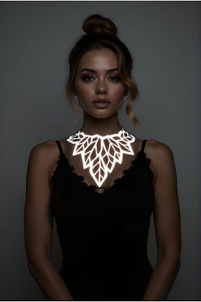 چوکر سفید چرم مصنوعی Angels Passion - کد 917647655
