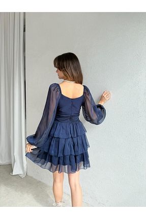 لباس مجلسی و فارغ التحصیلی سرمه ای زنانه شیفون lolembutik - کد 917635308