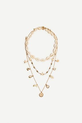 گردنبند جواهر زنانه مروارید Bershka - کد 917641512