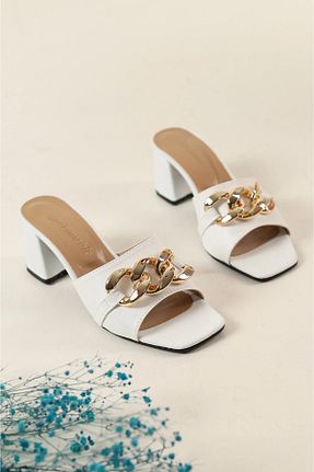 دمپائی سفید زنانه چرم مصنوعی ARONA - کد 917682252