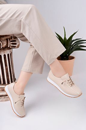 کفش کژوال بژ زنانه چرم مصنوعی pasyone - کد 917688374