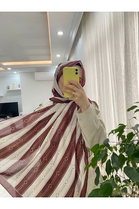 شال زرشکی زنانه پنبه ای Avzen - کد 917700627