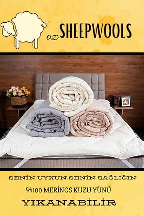 لحاف سایز بزرگ طوسی 220 x 240 ozsheepwools - کد 917723020