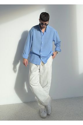 پیراهن آبی مردانه اورسایز zaee - کد 917749232