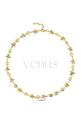 گردنبند استیل ( فولاد ) طلائی استیل (فولاد) VenüsDesign - کد 917746577