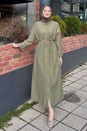 لباس حجاب خاکی زنانه رگولار Ovn. - کد 917747488