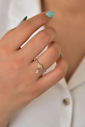 انگشتر نقره سبز زنانه زیرکن Papatya Silver - کد 309173489