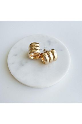 گوشواره استیل (فولاد) طلائی زنانه استیل (فولاد) VenüsDesign - کد 759463344