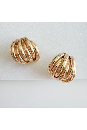 گوشواره استیل (فولاد) طلائی زنانه استیل (فولاد) VenüsDesign - کد 828120722