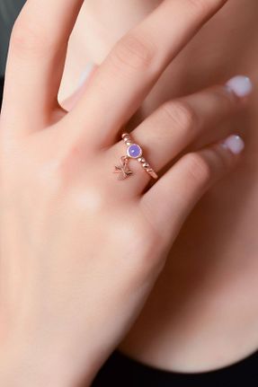 انگشتر نقره بنفش زنانه زیرکن Papatya Silver - کد 134622961