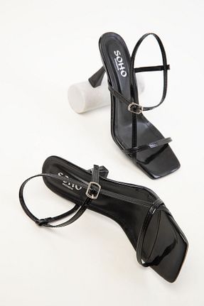 کفش پاشنه بلند کلاسیک مشکی زنانه چرم مصنوعی SOHO - کد 904445594