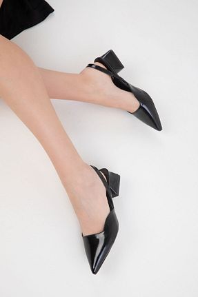 کفش پاشنه بلند کلاسیک مشکی زنانه چرم مصنوعی SOHO - کد 905026924