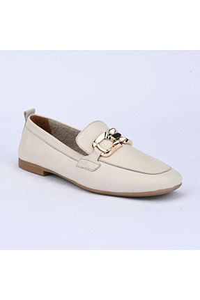 کفش لوفر بژ زنانه چرم خالص İnci - کد 894021227