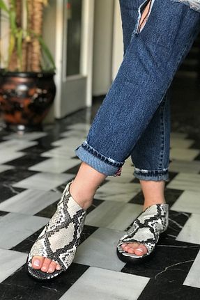 صندل طوسی زنانه پاشنه تخت trendytopuk - کد 42141032