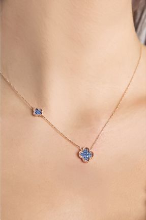 گردنبند نقره صورتی زنانه 925 عیار Papatya Silver - کد 358836149