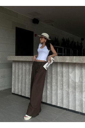 شلوار قهوه ای زنانه بافتنی minaaise - کد 904920813