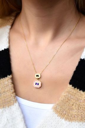 گردنبند نقره طلائی زنانه 925 عیار Papatya Silver - کد 203146492