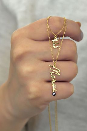 گردنبند نقره طلائی زنانه 925 عیار Papatya Silver - کد 100978147