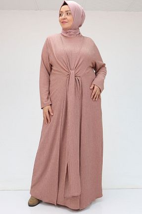 لباس سایز بزرگ صورتی زنانه ویسکون Eslina - کد 897091271