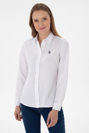 پیراهن سفید زنانه یقه پیراهنی U.S. Polo Assn. - کد 905066889