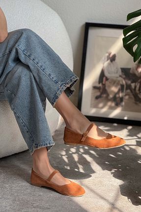 بابت قهوه ای زنانه چرم خالص NİŞANTAŞI SHOES - کد 904708882