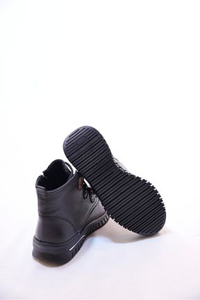 بوت / نیم بوت مشکی زنانه چرم خالص Derimoda - کد 904889011