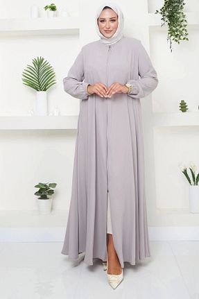 کلاه و ابایا طوسی زنانه پنبه پلی استر kaes giyim - کد 847352915