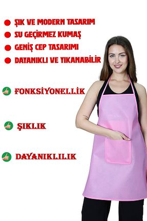دستکش و پیشبندآشپزخانه صورتی HİG HOME - کد 903851708