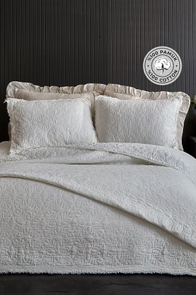 روتختی دونفره سفید پنبه ای Evlen Home Collection - کد 904926933