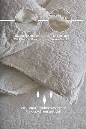 روتختی دونفره سفید پنبه ای Evlen Home Collection - کد 904926933