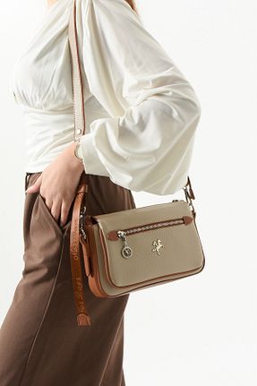 کیف دوشی بژ زنانه چرم مصنوعی Nas Bag - کد 904941506