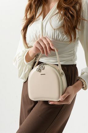 کیف دوشی بژ زنانه چرم مصنوعی Nas Bag - کد 904941790