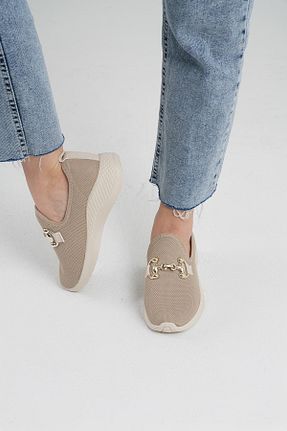 کفش اسنیکر بژ زنانه پارچه ای Beyond - کد 905576777