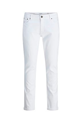 شلوار جین سفید مردانه پاچه تنگ Jack & Jones - کد 904977359