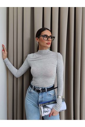 بلوز طوسی زنانه ساده ESRAHELVACI - کد 904963422