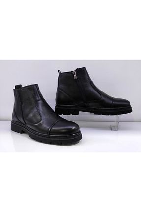 بوت / نیم بوت مشکی مردانه چرم خالص DESİMEN - کد 904965393