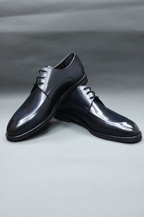 کفش کلاسیک سرمه ای مردانه چرم خالص VAHAP - کد 899985832
