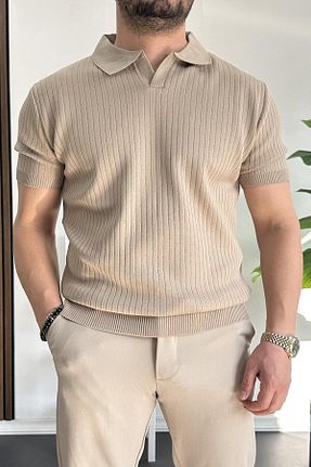 تیشرت قهوه ای مردانه رگولار Edwox - کد 904964223