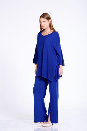 ست بالاتنه و پائین تنه سرمه ای زنانه تریکو Sassofono - کد 904985430