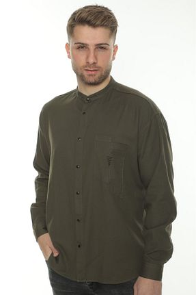 پیراهن خاکی مردانه اورسایز SARİNO SHIRT - کد 904997790