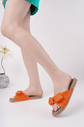 دمپائی نارنجی زنانه چرم مصنوعی Moda Frato - کد 903242929