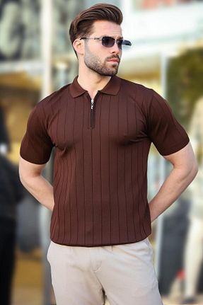 پولوشرت قهوه ای مردانه پنبه ای Madmext - کد 904994259